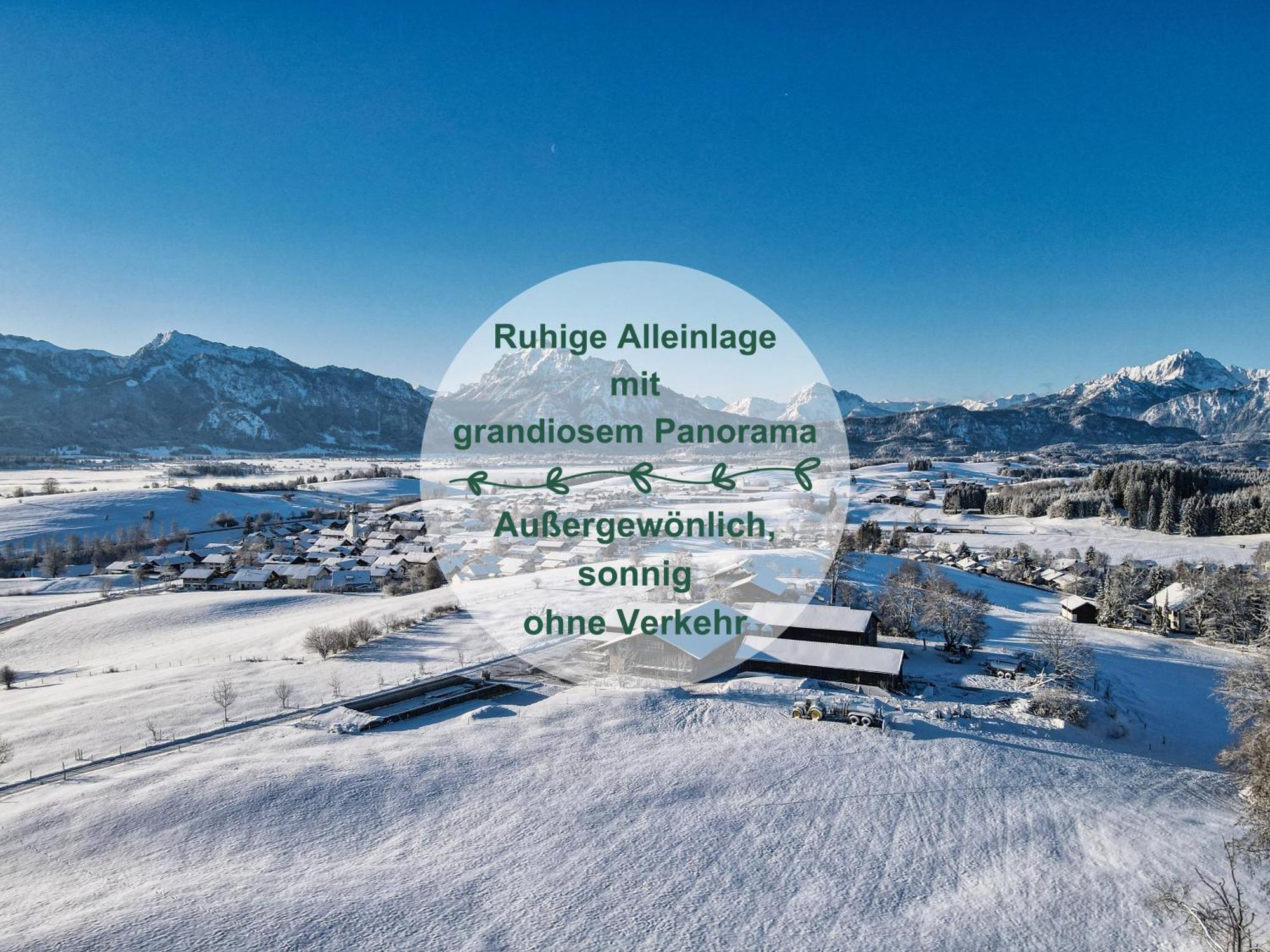 Chalet - Ferienwohnungen - Biohof Stoeger - Panoramasuedbalkon - Grandiose Aussicht Auf See, Berge Und Schloss Neuschwanstein Rieden Kültér fotó