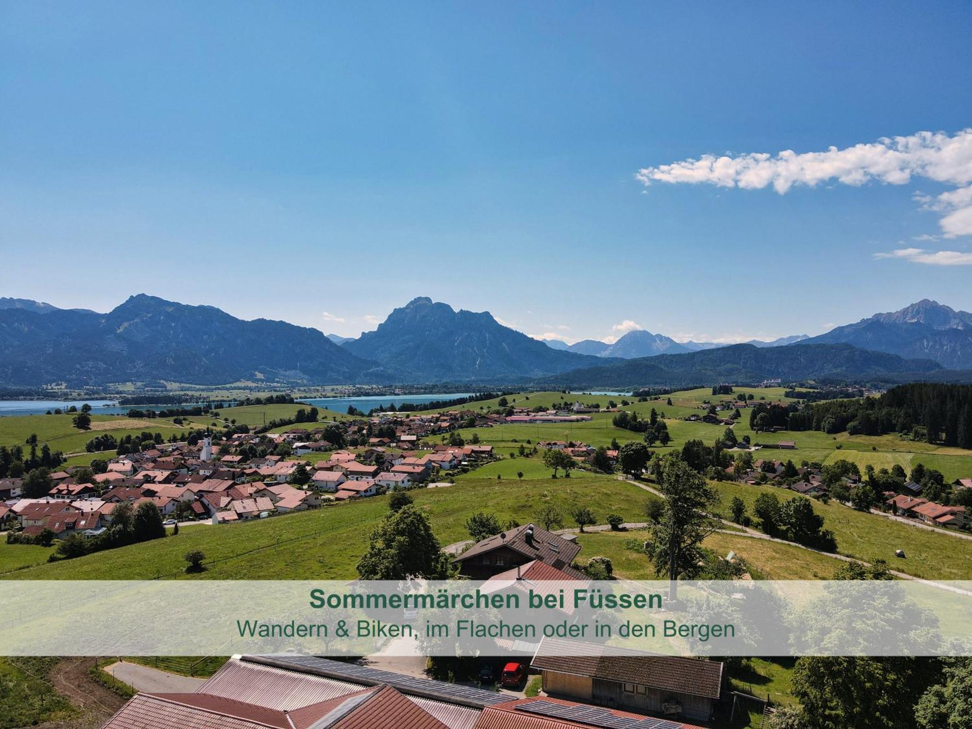 Chalet - Ferienwohnungen - Biohof Stoeger - Panoramasuedbalkon - Grandiose Aussicht Auf See, Berge Und Schloss Neuschwanstein Rieden Kültér fotó